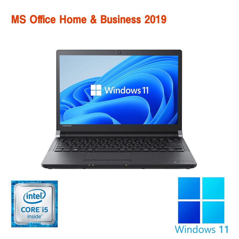 【整備済み品】東 芝 ノートPC R73 / 13型 / Win11 Pro/MS Office H&B 2019 / Core i5-6200U / wajunのWIFI/Bluetooth/HDMI / 8GB / 128GB SSD