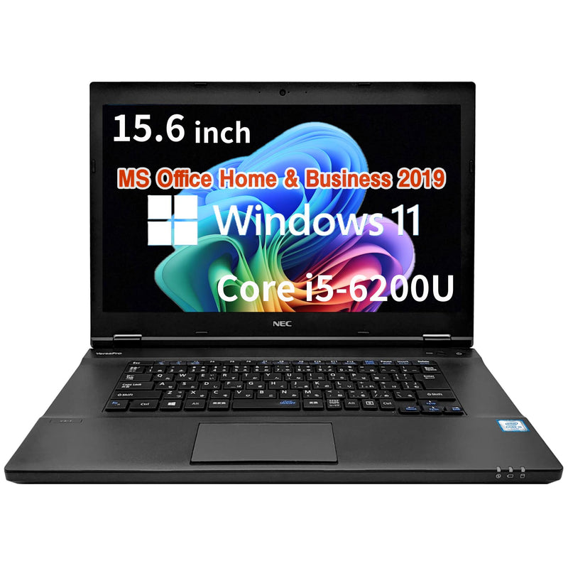 【整備済み品】NEC ノートPC VK23 / 15.6型フルHD/ Win11 Pro/MS Office H&B 2019 / Core i5-8250U / wajunのWIFI/Bluetooth/HDMI/DVD-RW / 16GB/512GB SSD