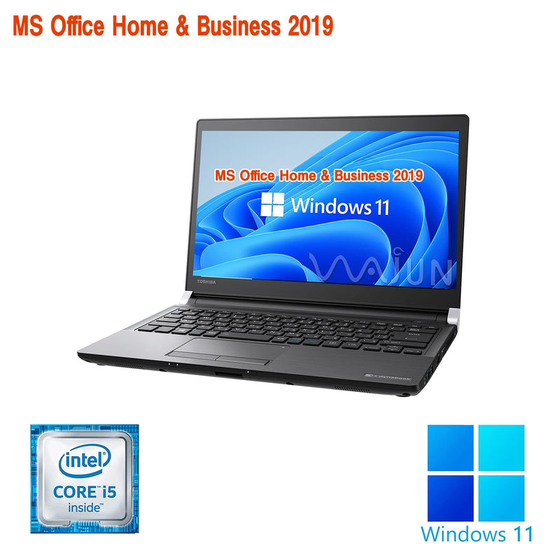 【整備済み品】東 芝 ノートPC R73 / 13型 / Win11 Pro/MS Office H&B 2019 / Core i5-6200U / wajunのWIFI/Bluetooth/HDMI / 8GB / 128GB SSD