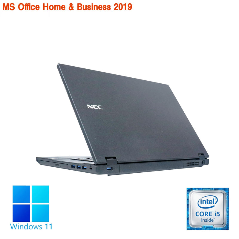 【整備済み品】NEC ノートPC VK23 / 15.6型フルHD/ Win11 Pro/MS Office H&B 2019 / Core i5-8250U / wajunのWIFI/Bluetooth/HDMI/DVD-RW / 16GB/512GB SSD