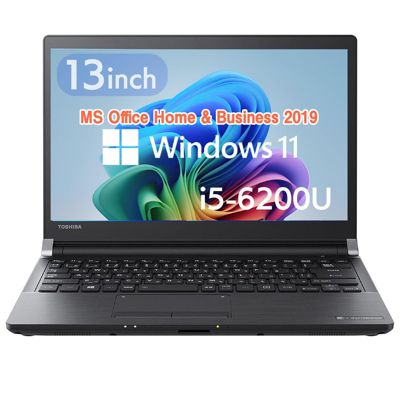 【整備済み品】東 芝 ノートPC R73 / 13型 / Win11 Pro/MS Office H&B 2019 / Core i5-6200U / wajunのWIFI/Bluetooth/HDMI / 8GB / 128GB SSD